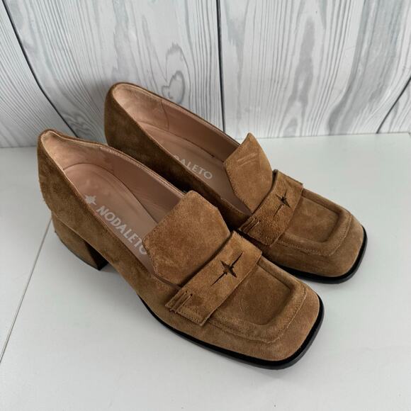 Nodaleto Square Toe Hazel Square Toe Pumps Suede Sz 39 (8.5) Italy Retail 645 - Picture 1 of 8